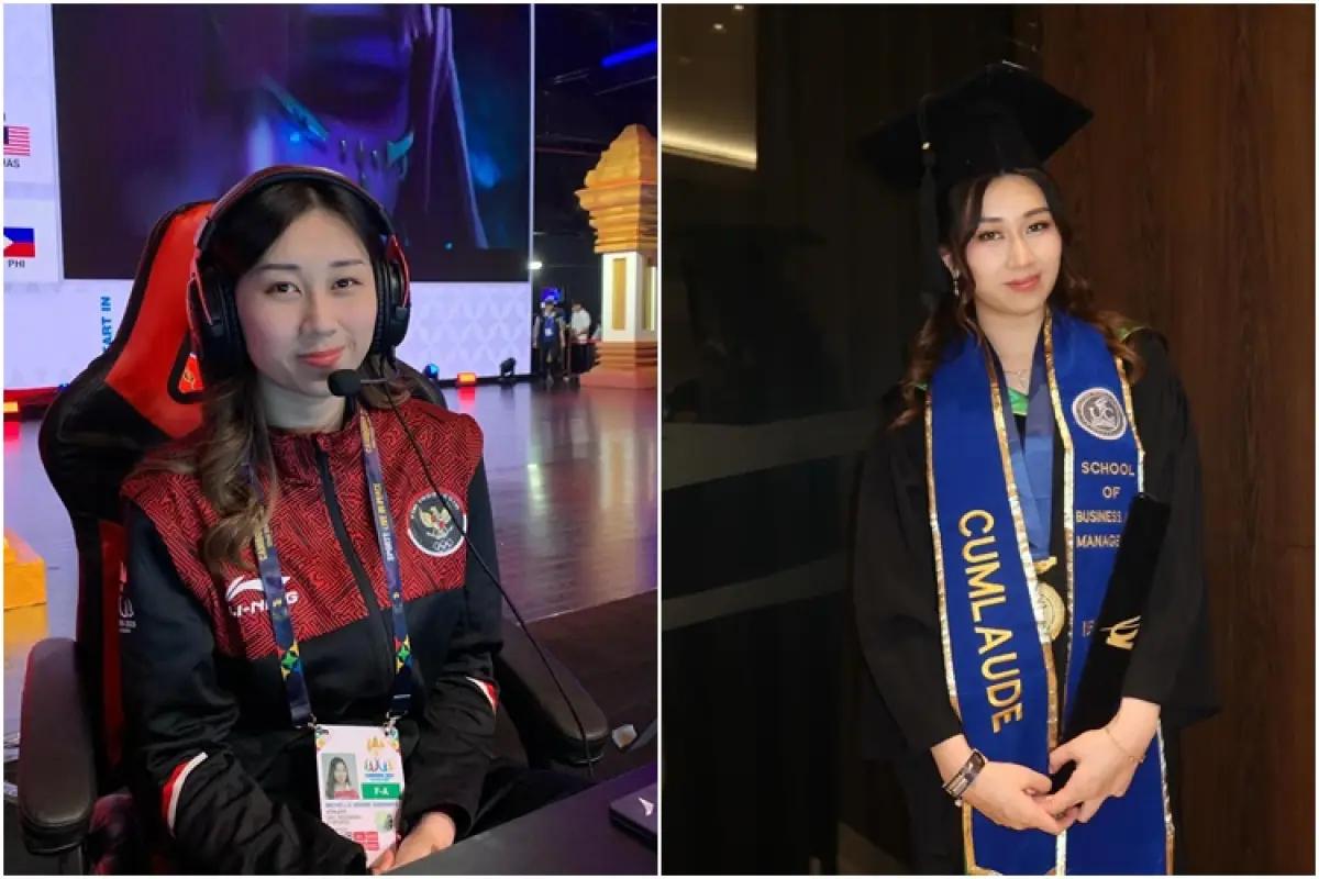 Momen wisuda Michelle 'Chell' Siswanto, proplayer perempuan yang raih Cumlaude. (FOTO: Instagram/michellesiswanto_)