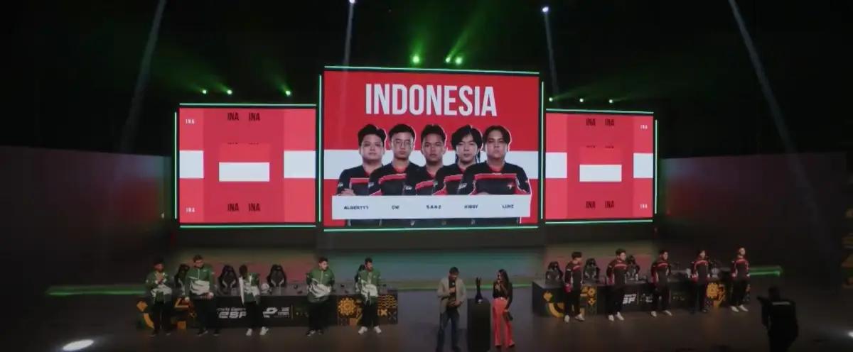 Timnas Mobile Legends Indonesia vs Arab di IESF WEC 2024 (FOTO: Tangkap Layar:Youtube.com/MPL Indonesia)