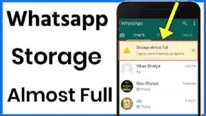 Ilustrasi storage almost full di WhatsApp (FOTO: yotube.com/Tech For You)