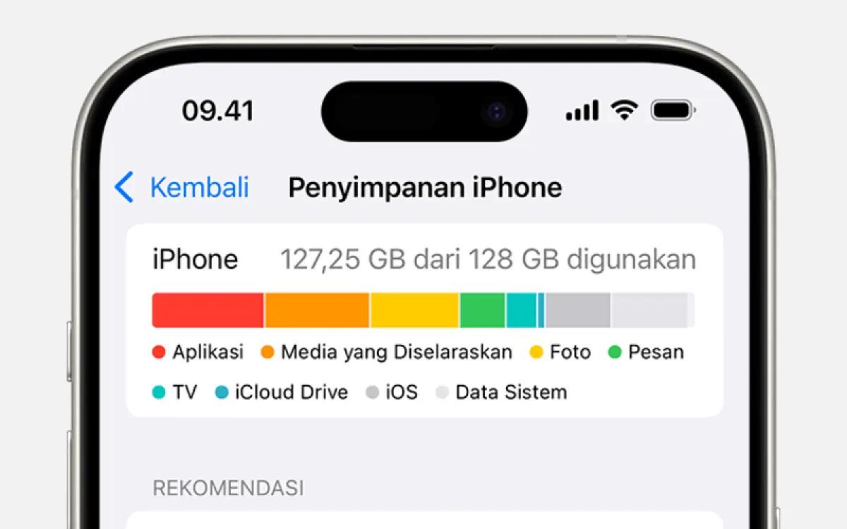 Ilustrasi penyimpanan iPhone yang cepat penuh. (FOTO: Apple Support)