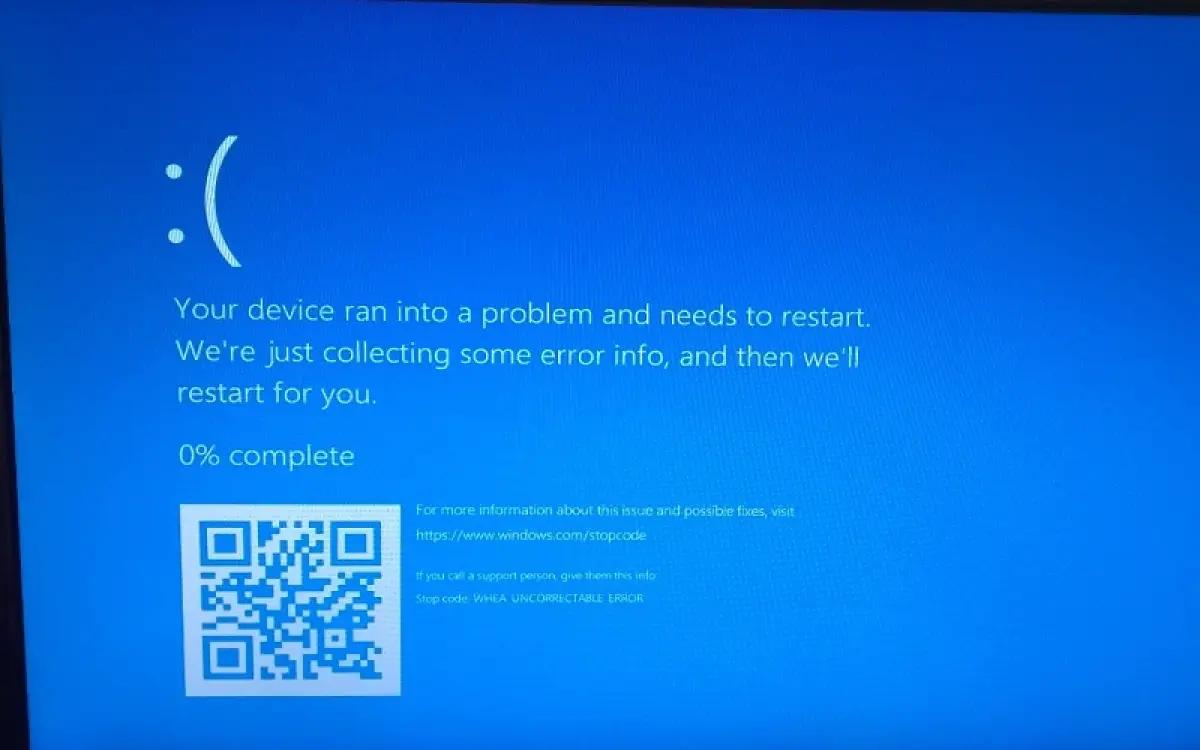 Ilustrasi laptop Windows error, WHEA Uncorrectable Error. (FOTO: answers.microsoft.com)