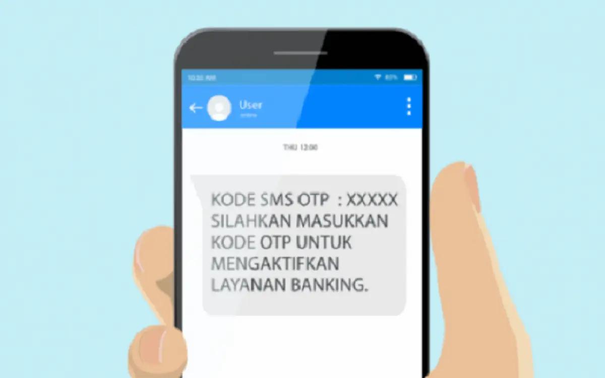 Ilustrasi kode verifikasi yang dikirim ke SMS. (FOTO: cyberthreat.id)