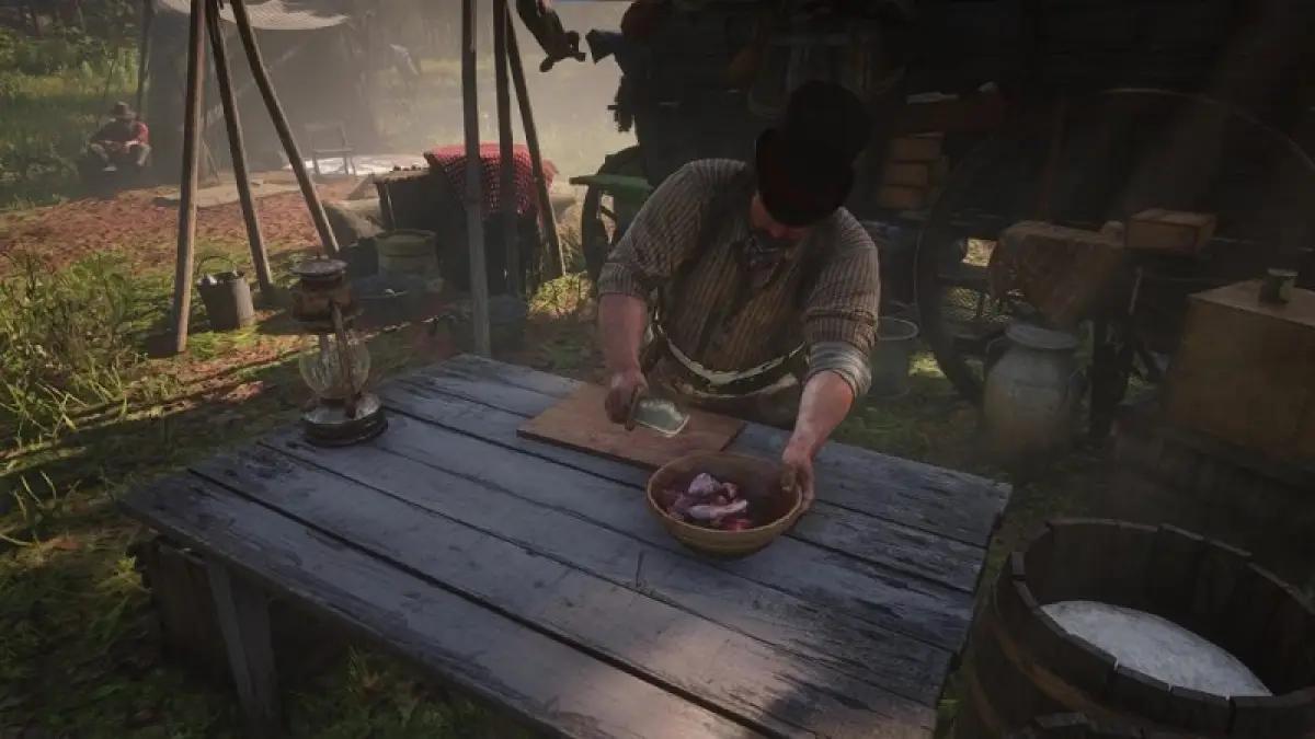Ilustrasi makan gratis di Red Dead Redemption 2. (FOTO: Rockstar Games/Red Dead Redemption 2)