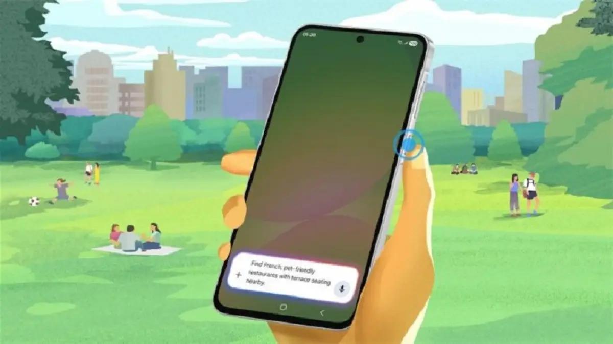 Ilustrasi penambahan fitur baru, tombol Shortcut Asisten AI Gemini di Samsung Galaxy A Series. (FOTO: Samsung Newsroom Indonesia)