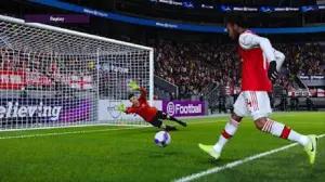 Ilustrasi plesing untuk cetak gol indah di PES PS3. (FOTO: Konami)