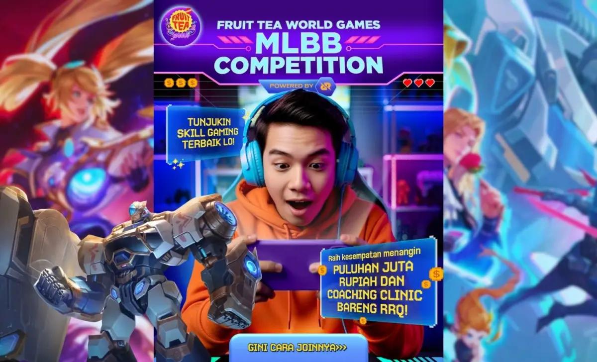 Fruit Tea World Games MLBB Competition 2025 hadir lagi, kolaborasi dengan RRQ untuk pemain Mobile Legends unjuk bakat. (FOTO: Dok.fruit tea world game)