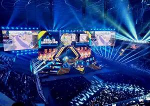 Panggung FFWS Global Finals 2025 di Indonesia Arena (FOTO: Indogamers.com/Ica Juniyanti)