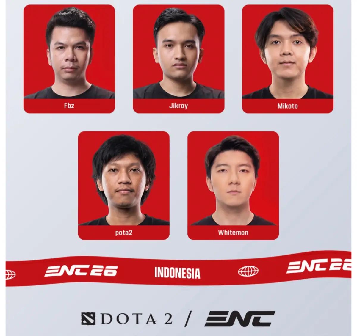 daftar roster timnas Indonesia Dota 2 untuk ENC 2026 (FOTO: Instagram.com/@pbesi_official)