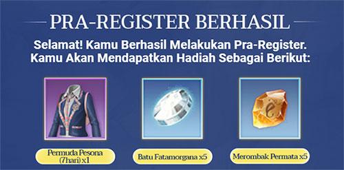 Hadiah pre-registrasi Perfect World Mobile VNG