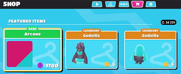 Skin Godzilla di Fall Guys