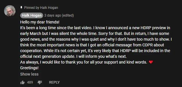 Informasi Halk Hogan di kanal Youtube miliknya.