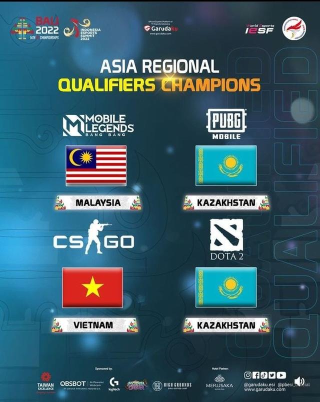 Ini Dia Roster dari 3 Negara Wakil Asia di Bali 14th World Esports Championship