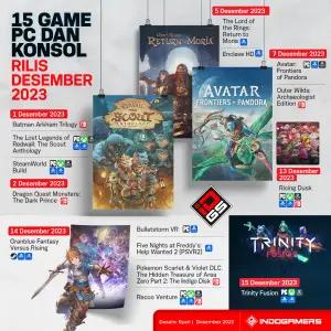 Infografis 15 Game PC dan Konsol Rilis Desember 2023 (FOTO: Schnix)