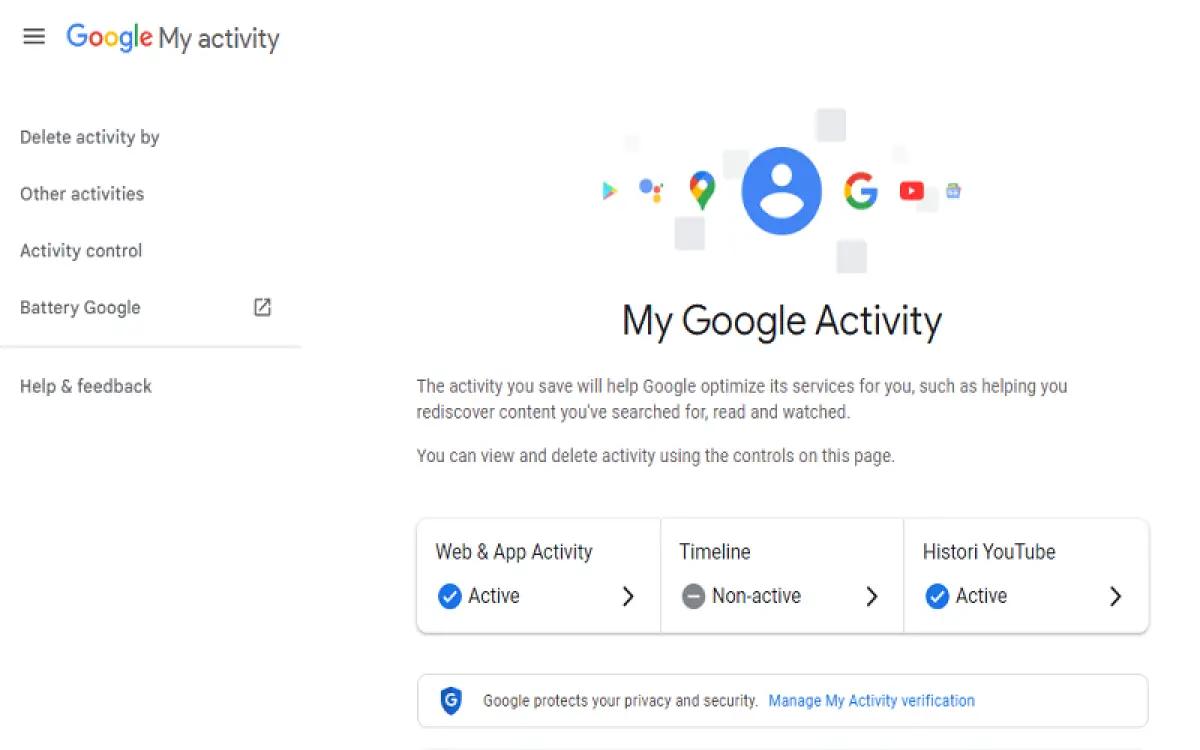 Google Activity (FOTO: myactivity.google.com)