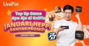 Membuka 2024 ini, UniPin sebagai penyedia layanan hiburan digital, akan memberikan kado, bonus, dan promo menarik selama sebulan penuh (FOTO: UniPin)