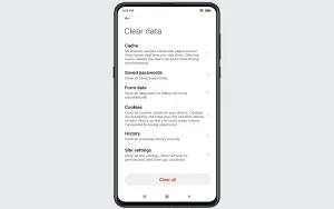 Ilustrasi hapus riwayat penelusuran di Mi Browser (FOTO: trust.mi.com)