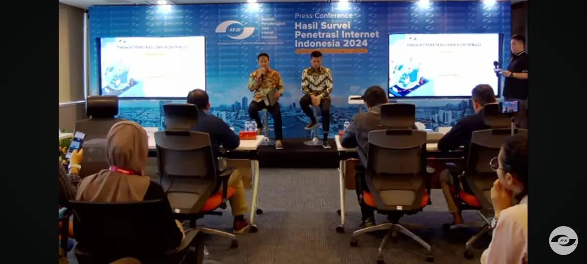 Press Conference Hasil Survei Penetrasi Internet Indonesia 2024, Kamis (31/1/2024). (Sumber: Youtube APJII)