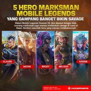 5 Hero Marksman Mobile Legends yang Gampang Banget Bikin Savage (FOTO: Schnix)