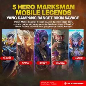 5 Hero Marksman Mobile Legends yang Gampang Banget Bikin Savage (FOTO: Schnix)