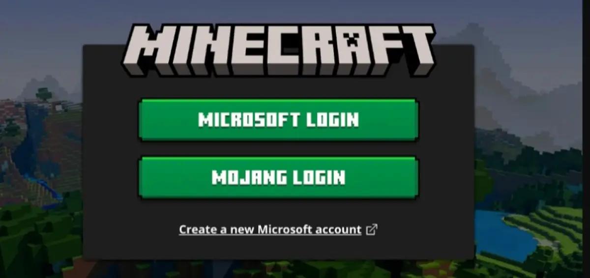 Ilustrasi login akun Minecraft. (Sumber: Minecraft)