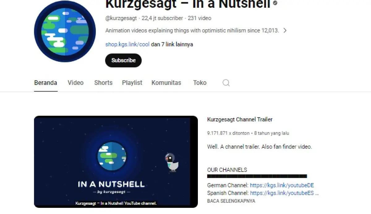 Kanal Youtube Kurzgesagt - In a Nutshell. (Sumber: Kurzgesagt)
