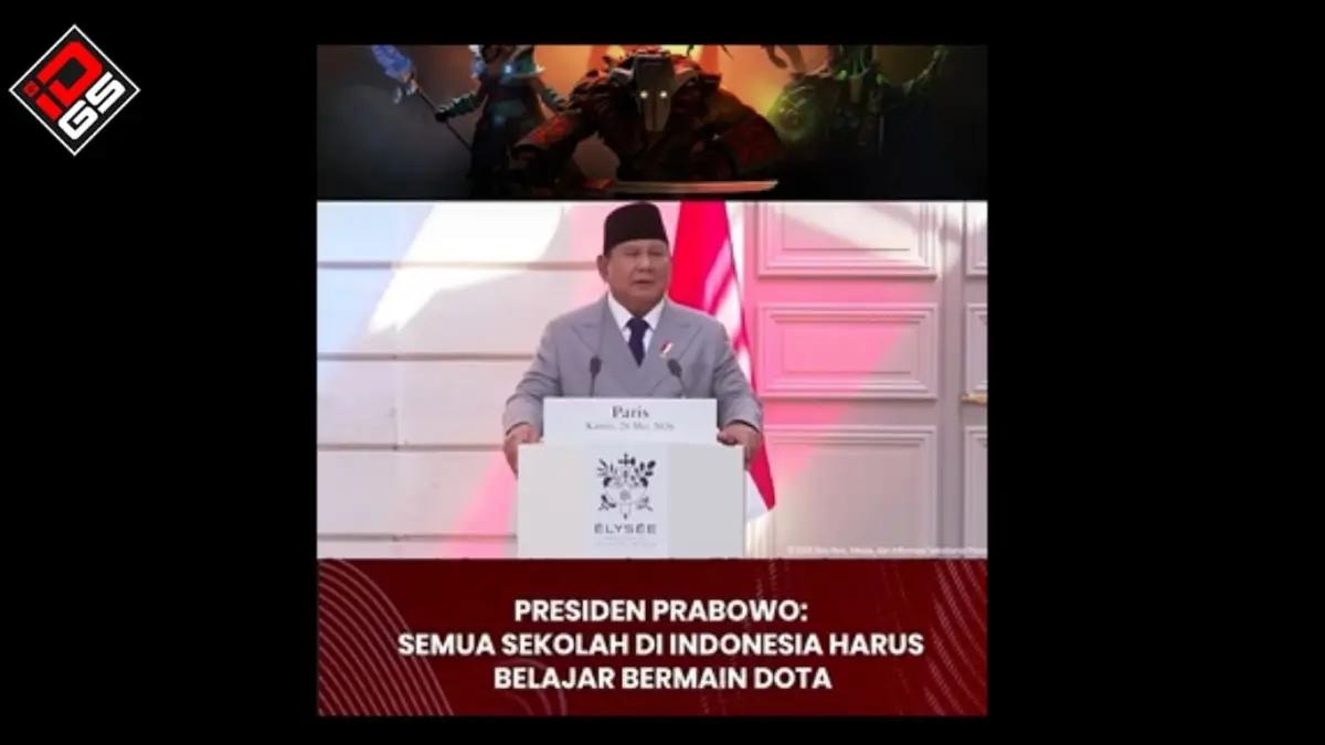 Video AI Presiden Prabowo soal Kurikulum Wajib Dota Beredar, Ini Faktanya(FOTO: Facebok/Garoki)
