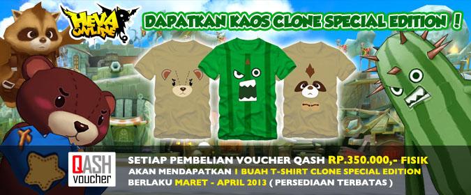 Kejutan Qeon, Beli Qash Gratis Kaos Clone!